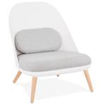 Fauteuil lounge design 'TICOS' style scandinave (Blanc)