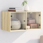 vidaXL Wandkast met glazen deuren 68,5x37x35 cm sonoma, Verzenden, Nieuw