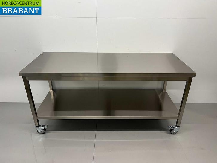 RVS HCB Verrijdbare Werktafel Tafel Op Wielen 180 x 70 x 85, Zakelijke goederen, Horeca | Meubilair en Inrichting, Ophalen of Verzenden