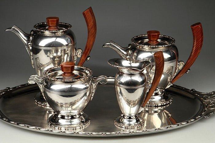 Durousseau & Raynaud - Koffie- en theeservies - Verzilverd, Antiek en Kunst, Kunst | Designobjecten