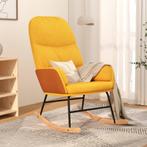 vidaXL Schommelstoel stof mosterdgeel, Huis en Inrichting, Stoelen, Verzenden, Nieuw