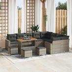 vidaXL Tuinbank Set 13 pcs Grijs poly rattan, Tuin en Terras, Tuinsets en Loungesets, Verzenden, Nieuw