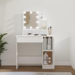 vidaXL Kaptafel met LED-verlichting 86,5x35x136 cm wit, Huis en Inrichting, Tafelonderdelen, Verzenden, Nieuw