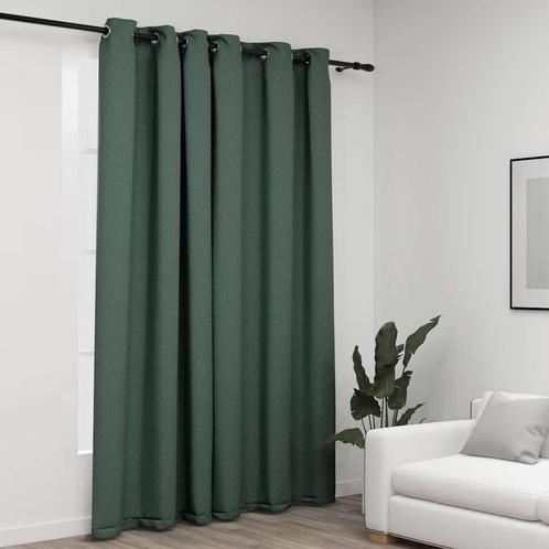 vidaXL Gordijn linnen-look verduisterend met ogen 290x245 cm, Huis en Inrichting, Stoffering | Gordijnen en Lamellen, Nieuw, Verzenden
