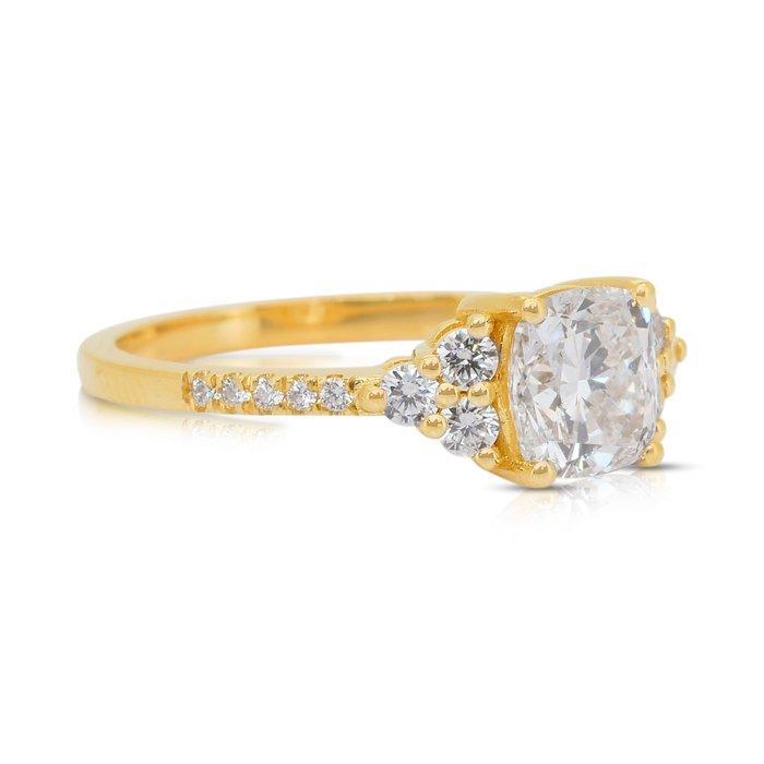 Ring - 18 karaat Geel goud - 1.50ct. tw. Diamant, Bijoux, Sacs & Beauté, Bagues