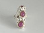 925 Argent - Rubis - Rhodolite - Bague