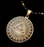 Obsidián - Ketting Vrijmetselaars - Goddelijk Oog - Geest en, Antiek en Kunst, Antiek | Boeken en Manuscripten