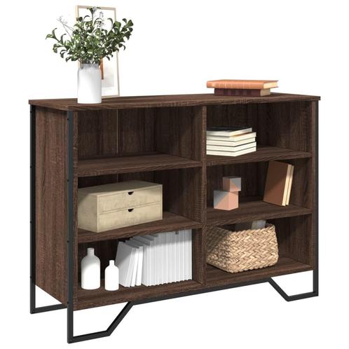vidaXL Dressoir 101x35,5x74,5 cm bewerkt hout bruin, Huis en Inrichting, Kasten | Dressoirs, Nieuw, Verzenden