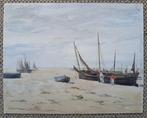 Belgische school (XIX) - Vissersboten op het strand -