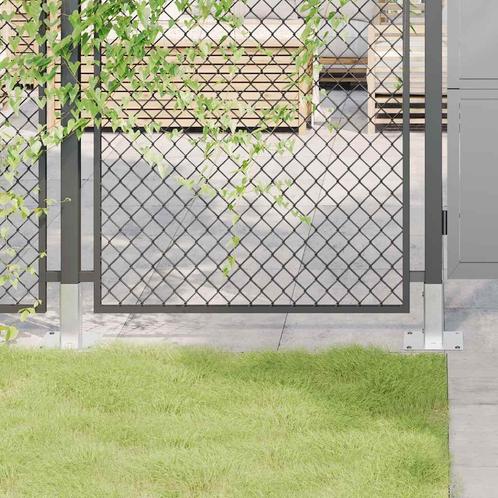 vidaXL Spokkels vierkant 4 st gegalvaniseerd staal, Tuin en Terras, Palen, Balken en Planken, Nieuw, Verzenden
