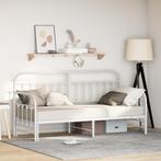 vidaXL Bedbank met Uittrekbed - Wit, 80x200 cm, Staal, Huis en Inrichting, Verzenden, Nieuw