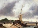 J.v.Suydam (XX) - De visafslag aan de Nederlandse kust, Antiek en Kunst, Kunst | Schilderijen | Klassiek