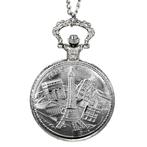 Fako® - Zakhorloge - XXL - Parijs - Ø 47mm - Zilverkleurig, Handtassen en Accessoires, Horloges | Heren, Verzenden, Nieuw