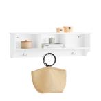 2dekans | SoBuy Wandkapstok – Met 3 Vakken & Haken – max. 21, Bricolage & Construction, Bois & Planches, Ophalen of Verzenden