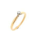 Gouden solitair ring met diamant | 0,05 ct. (gouden ring), Handtassen en Accessoires, Ringen, Gebruikt, Overige kleuren, Ophalen of Verzenden