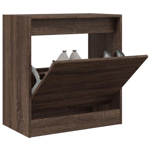 vidaXL Schoenenkast 60x34x63,5 cm bewerkt hout bruin, Huis en Inrichting, Kasten | Schoenenkasten, Nieuw, Verzenden