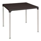 Table Carrée | Polypropylène Noire | Pieds Aluminium | 750x7