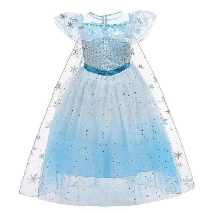 Prinsessenjurk - Blauwe Elsa kristallen jurk - Kleedje, Kinderen en Baby's, Carnavalskleding en Verkleedspullen, Verzenden