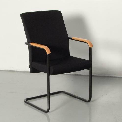 Lensvelt vergaderstoel, zwart, sledeframe, Huis en Inrichting, Stoelen, Gebruikt, Ophalen of Verzenden