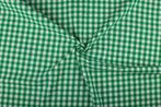 Boerenbont stof groen wit geruit - 10mm geruit, Hobby en Vrije tijd, 120 cm of meer, Ophalen of Verzenden, Katoen, Groen