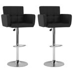 vidaXL Tabourets de bar lot de 2 noir similicuir, Verzenden