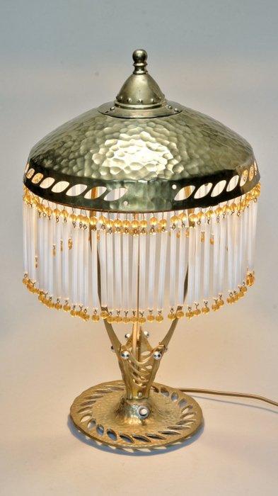 Art Nouveau-Jugendstil - Tafellamp - Messing & glas-staafjes, Antiek en Kunst, Kunst | Designobjecten