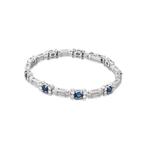 Bracelet - 18 carats Or blanc - 2.43ct. tw. Saphir - Diamant