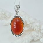 Zilver - Ketting met hanger - CORNIOLA NATURALE, Antiek en Kunst
