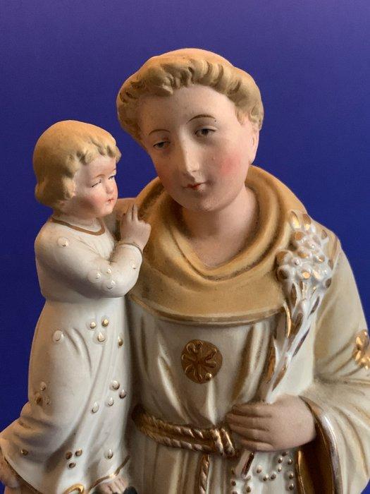 Beeld, Sint- Antonius van Padua - 36 cm - Bisque- porselein, Antiek en Kunst, Antiek | Boeken en Manuscripten