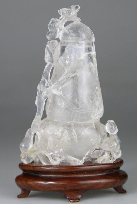 Chinese gesculpteerde vaas - deksel - voetstuk van rozenhout, Antiek en Kunst, Antiek | Overige Antiek