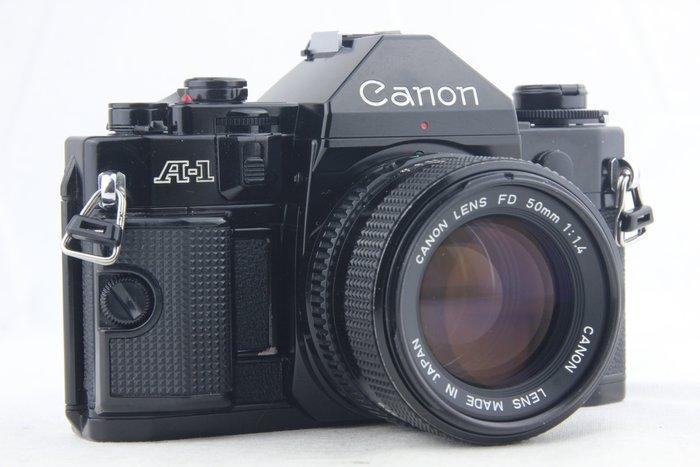Canon A-1 black + FD 1,8/50mm + BS-52 hood | Single lens, Audio, Tv en Foto, Fotocamera's Analoog