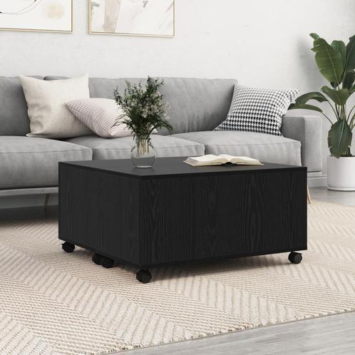 vidaXL Salontafel Zwart eiken 75 x 75 x 38 cm Bewerkt hout, Huis en Inrichting, Tafels | Salontafels, Nieuw, Verzenden