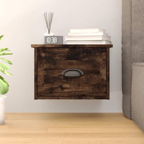 vidaXL Nachtkastje wandgemonteerd 41,5x36x28 cm gerookt, Huis en Inrichting, Slaapkamer | Nachtkastjes, Nieuw, Verzenden