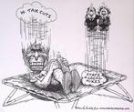 Pentekening Amerika - De staat en lokale belastingen, Antiek en Kunst, Verzenden