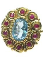 Zonder minimumprijs - Ring - 9 kt. Zilver, Geel goud,, Handtassen en Accessoires, Ringen, Nieuw