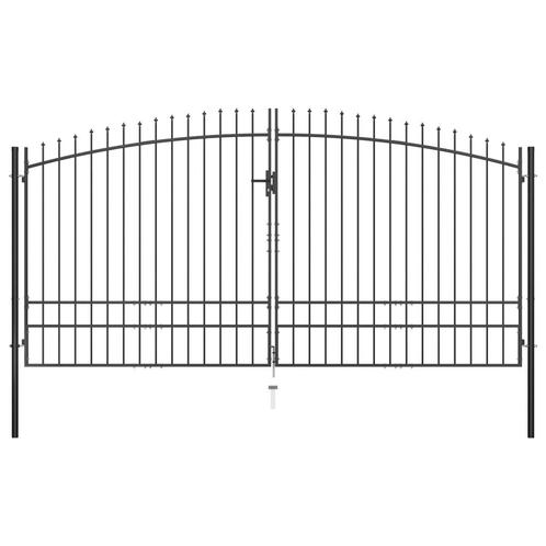 vidaXL Double portail avec haut sous forme de lance 400, Tuin en Terras, Tuinpoorten, Verzenden