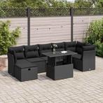 vidaXL Salon de jardin 8 pcs avec coussins noir résine, Jardin & Terrasse, Ensembles de jardin, Verzenden, Neuf, Salons de jardin