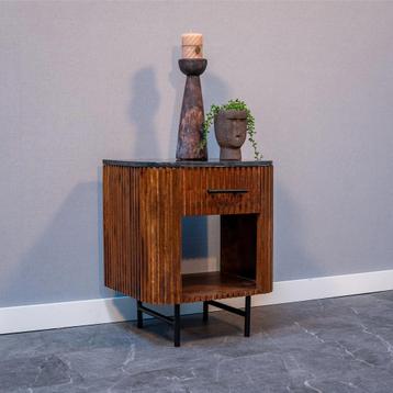 Nachtkastje Mangohout Levi 50 cm, Verzenden