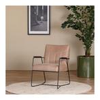 Taupe leren industriële fauteuil Right - Vintage Leer Taupe, Huis en Inrichting, Fauteuils, Nieuw, Ophalen of Verzenden, 50 tot 75 cm