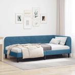 vidaXL Hoek Bed Frame met hoofdeinde Blauw 100 x 200 cm, Verzenden, Nieuw