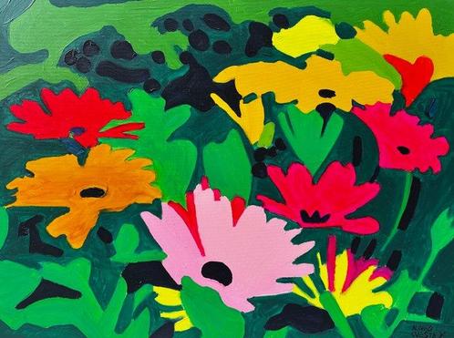 Alonso Cuesta - Margaritas del destello - XL, Antiek en Kunst, Kunst | Schilderijen | Modern
