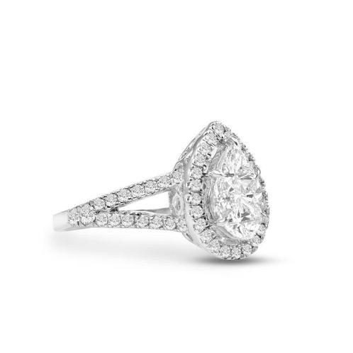Bague - 18 carats Or blanc - 1.20ct. tw. Diamant (Naturelle), Handtassen en Accessoires, Ringen