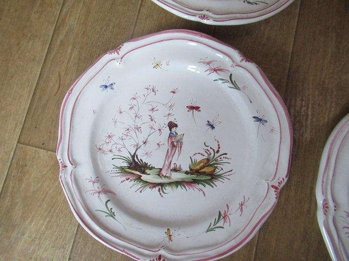 Moustiers - Wandbord (6) - 6 handbeschilderde borden in, Antiek en Kunst, Antiek | Glaswerk en Kristal