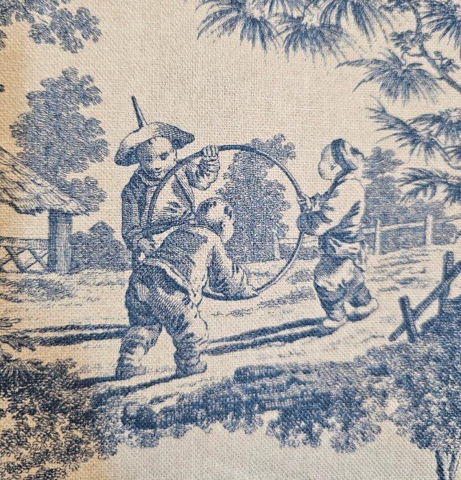 Tissu Toile de Jouy original exclusif - design Art nouveau -, Antiek en Kunst, Antiek | Tapijten, Tafelkleden en Textiel