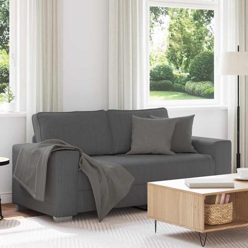 vidaXL Loveseat bank 140 cm corduroy stof donkergrijs, Huis en Inrichting, Zetels | Zetels, Nieuw, Verzenden