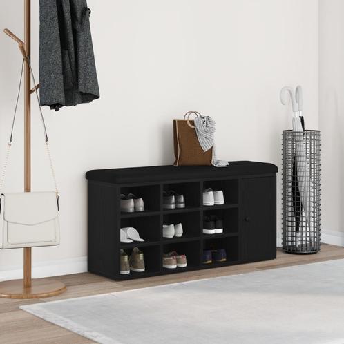 vidaXL Opbergbank Zwart Eikenhout 100x30x48 cm Geengineerd, Huis en Inrichting, Overige Huis en Inrichting, Nieuw, Verzenden