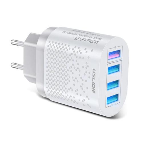 Quad 4x Port USB Stekkerlader - Quick Charge 3.0 Muur, Télécoms, Téléphonie mobile | Batteries, Envoi