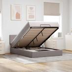 vidaXL Bed met matras 140x200 cm stof taupe, Verzenden, Nieuw