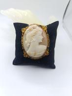 Zonder minimumprijs - Broche Zilver, Handgesneden sardonic, Handtassen en Accessoires