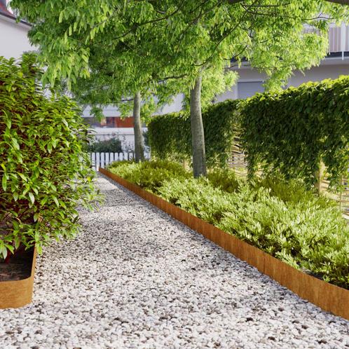 vidaXL Gazonranden 50 stuks 15x103 cm flexibel cortenstaal, Tuin en Terras, Bielzen en Borduren, Nieuw, Verzenden